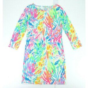 New Lilly‎ Pulitzer Marlowe Dress Sparkling Sands X-Small XS (26014) L/Sleeve